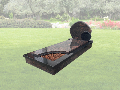 Grafsteen met 2 kopstenen